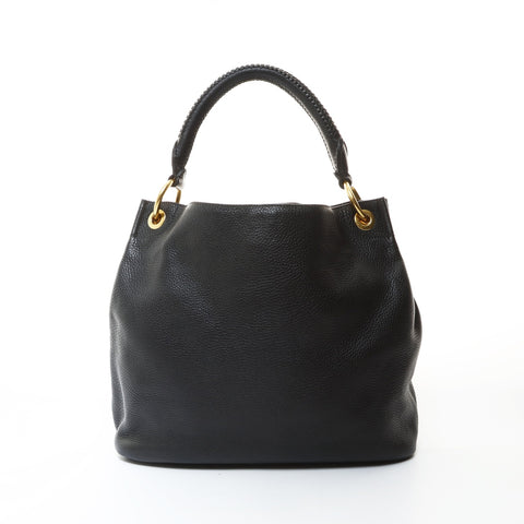 PRADA leather one belt Shoulder Bag black WS26598