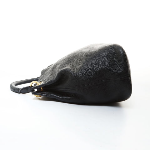 PRADA leather one belt Shoulder Bag black WS26598