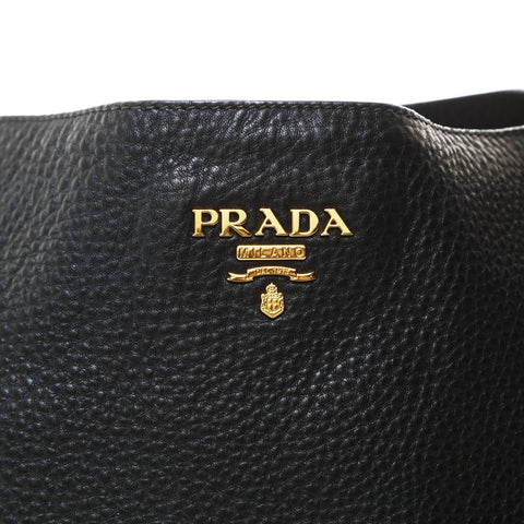 PRADA leather one belt Shoulder Bag black WS26598