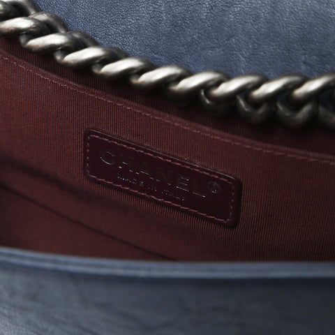 CHANEL Mini Boy Chanel 7.9" Stud Gunmetal 21 Series 2015-2016 Shoulder Bag black WS26599