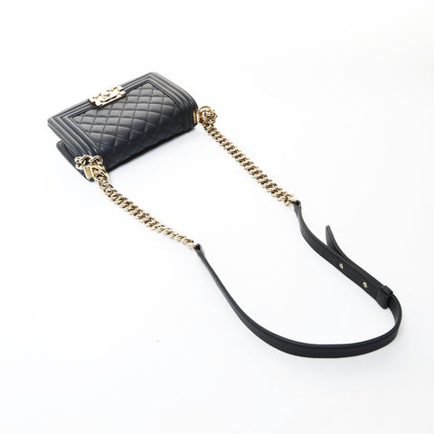 CHANEL Mini Boy Chanel 7.9" Gunmetal 28th Series 2019 Shoulder Bag gray WS26600