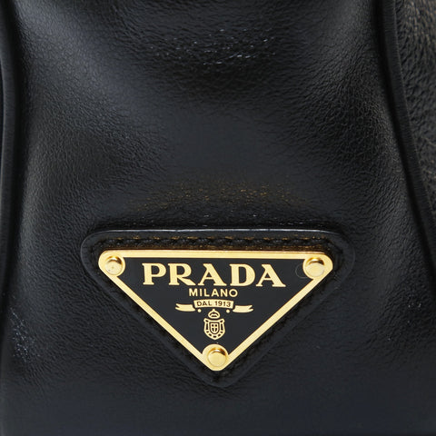 PRADA Logo-embossed camera bag Shoulder Bag black WS26601
