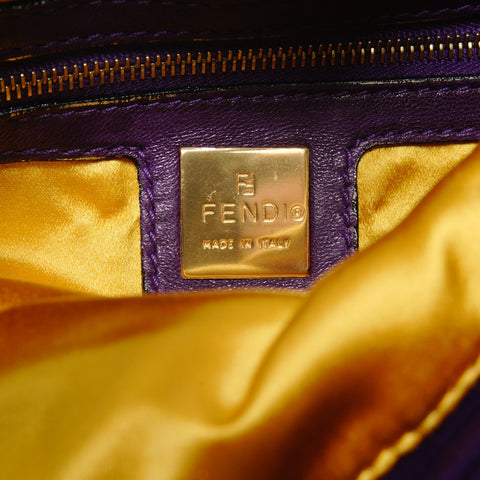FENDI Suede manma bucket Shoulder Bag purple WS26605