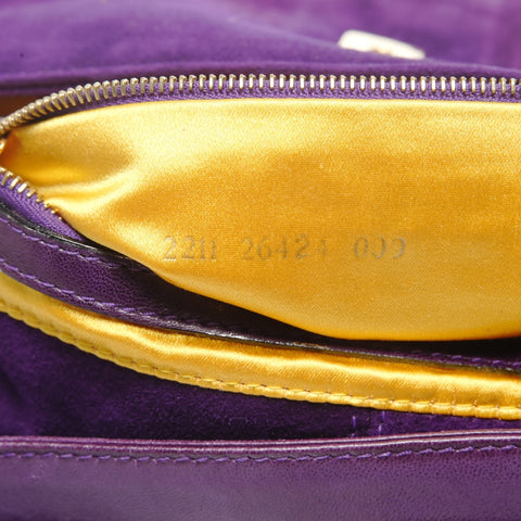 FENDI Suede manma bucket Shoulder Bag purple WS26605