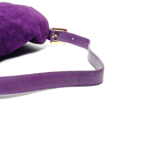 FENDI Suede manma bucket Shoulder Bag purple WS26605