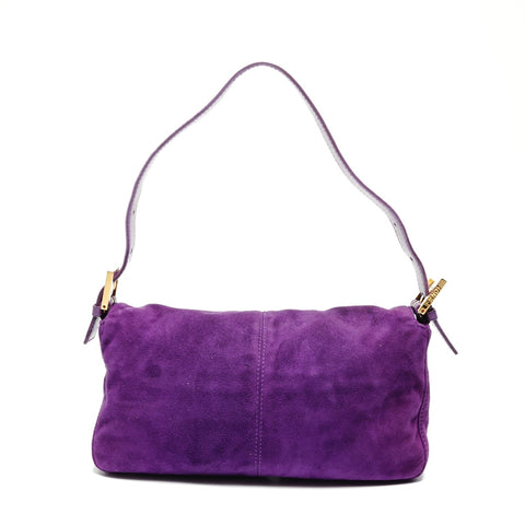 FENDI Suede manma bucket Shoulder Bag purple WS26605
