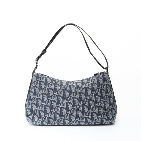 Christian Dior Trotter Canvas Shoulder Bag Navy WS26606