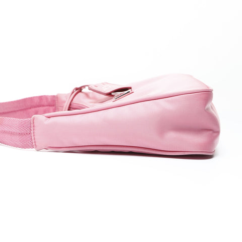 PRADA Nylon Hobo Handbag pink WS26607
