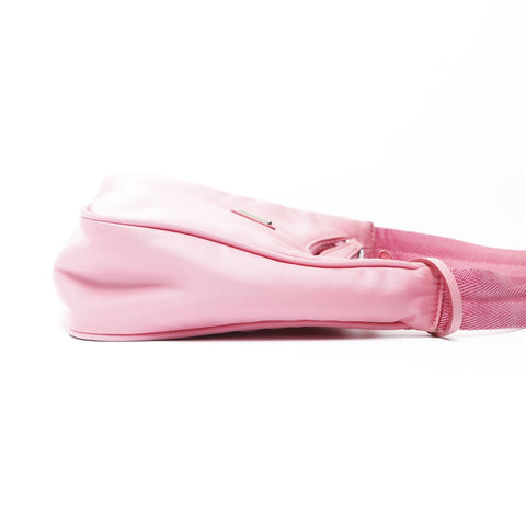 PRADA Nylon Hobo Handbag pink WS26607