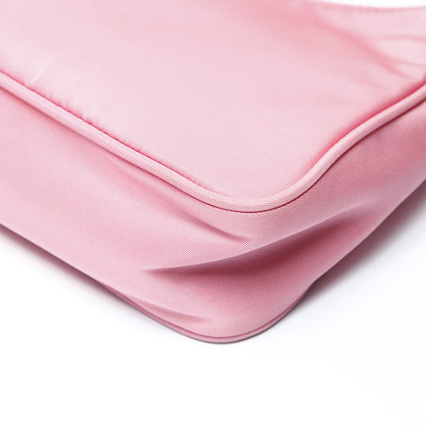 PRADA Nylon Hobo Handbag pink WS26607