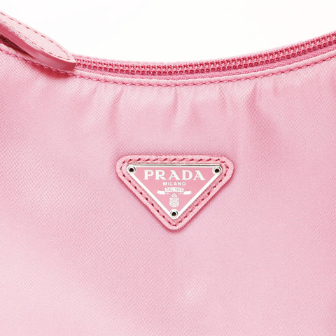 PRADA Nylon Hobo Handbag pink WS26607