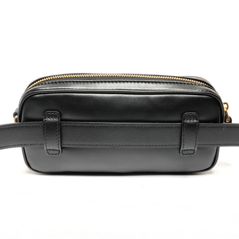 Miu Miu Logo leather waist bag in soft calfskin Waist bag black WS26611