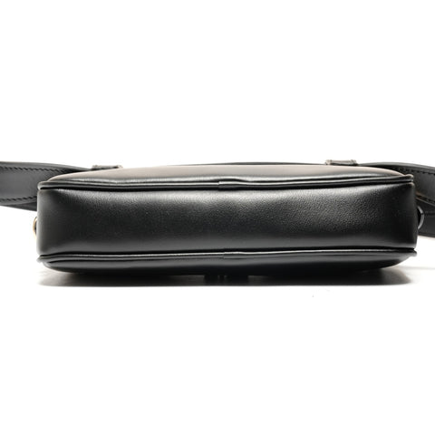 Miu Miu Logo leather waist bag in soft calfskin Waist bag black WS26611