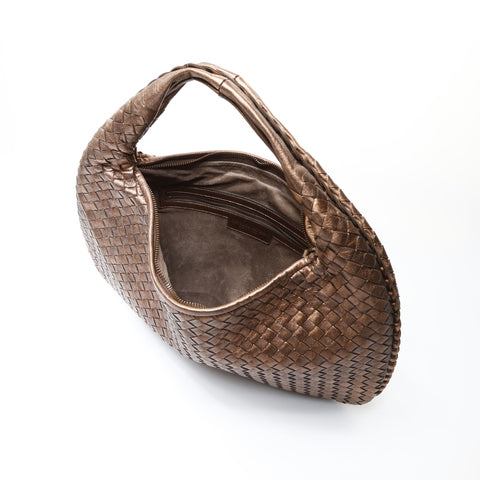 BOTTEGAVENETA INTRECCIATO hobo leather Handbag gold WS26613
