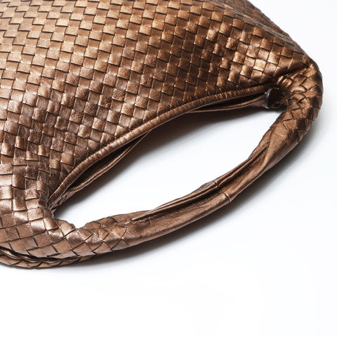 BOTTEGAVENETA INTRECCIATO hobo leather Handbag gold WS26613