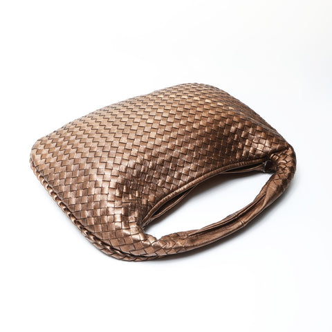 BOTTEGAVENETA INTRECCIATO hobo leather Handbag gold WS26613