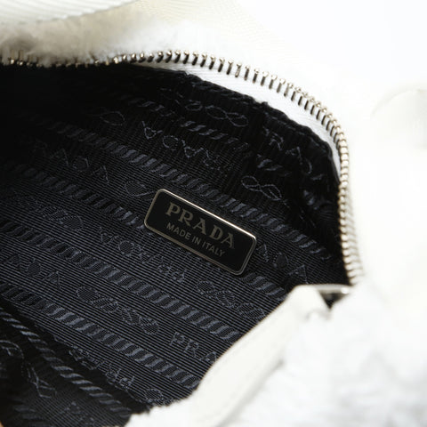 PRADA Re-Edition 2000 SPUGNA Hobo Shoulder Bag white WS26617