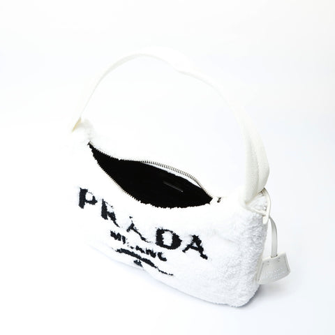 PRADA Re-Edition 2000 SPUGNA Hobo Shoulder Bag white WS26617