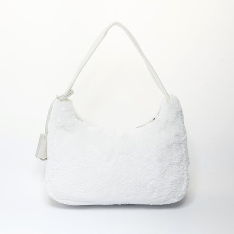 PRADA Re-Edition 2000 SPUGNA Hobo Shoulder Bag white WS26617