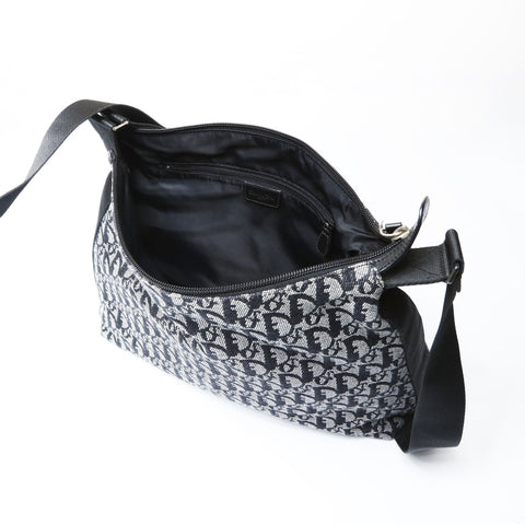 Christian Dior Trotter Canvas Shoulder Bag black WS26621