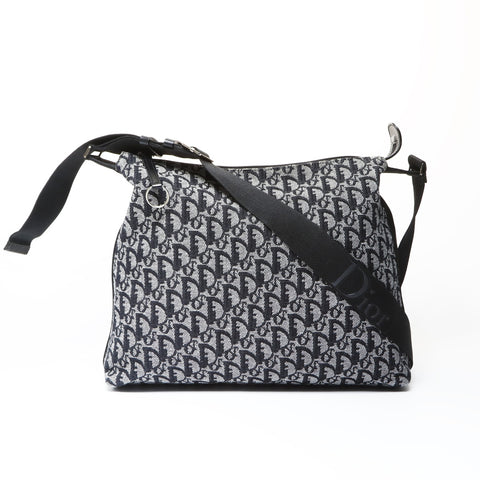 Christian Dior Trotter Canvas Shoulder Bag black WS26621
