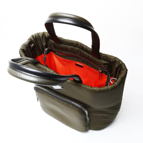 PRADA TESSUTO POCKET nylon cargo bag with triangle logo Handbag khaki WS26622