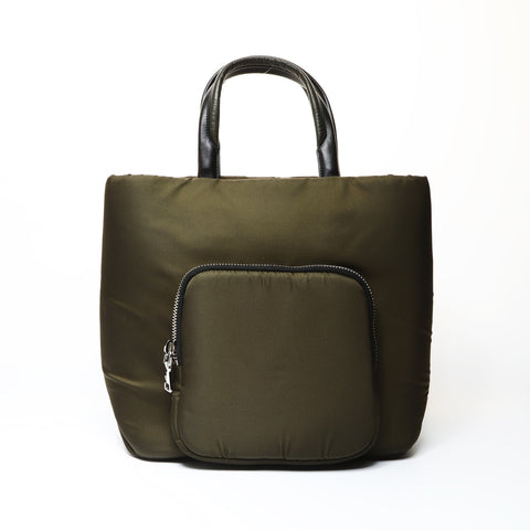 PRADA TESSUTO POCKET nylon cargo bag with triangle logo Handbag khaki WS26622