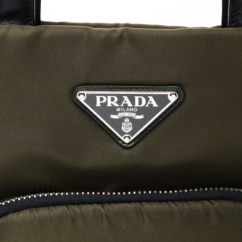 PRADA TESSUTO POCKET nylon cargo bag with triangle logo Handbag khaki WS26622