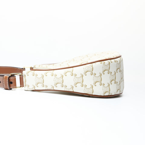 CELINE Triomphe Mini Ava Shoulder Bag white WS26627