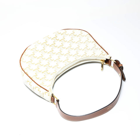 CELINE Triomphe Mini Ava Shoulder Bag white WS26627