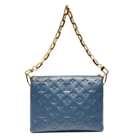 LOUIS VUITTON Monogram Coussin PM Shoulder Bag blue WS26632
