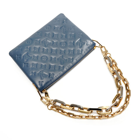 LOUIS VUITTON Monogram Coussin PM Shoulder Bag blue WS26632