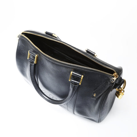 CHANEL No. 2 1993-1994 Caviar Skin COCO Mark 2WAY Boston bag black WS26633
