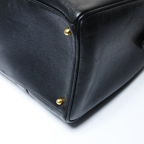 CHANEL No. 2 1993-1994 Caviar Skin COCO Mark 2WAY Boston bag black WS26633