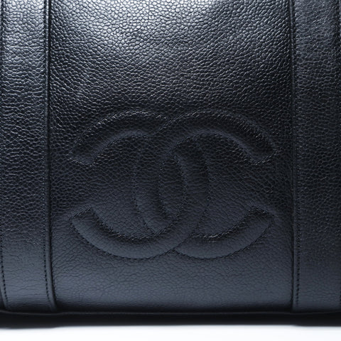 CHANEL No. 2 1993-1994 Caviar Skin COCO Mark 2WAY Boston bag black WS26633