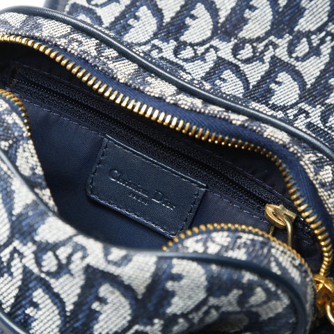 Christian Dior Trotter Canvas Shoulder Bag Navy WS26636