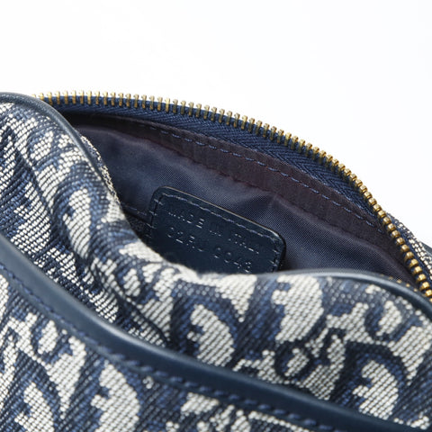 Christian Dior Trotter Canvas Shoulder Bag Navy WS26636
