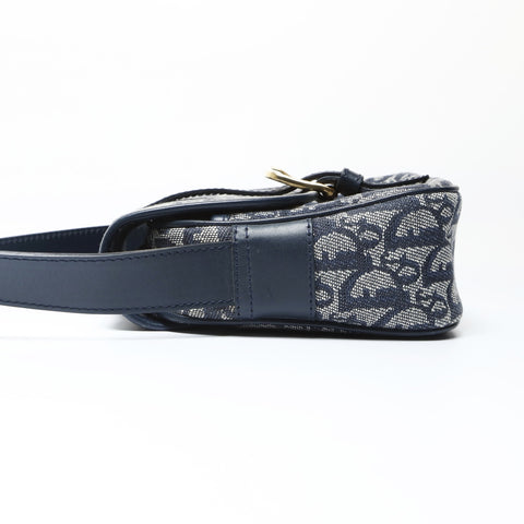Christian Dior Trotter Canvas Shoulder Bag Navy WS26636
