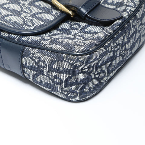 Christian Dior Trotter Canvas Shoulder Bag Navy WS26636