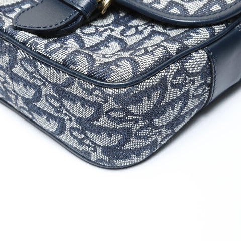 Christian Dior Trotter Canvas Shoulder Bag Navy WS26636