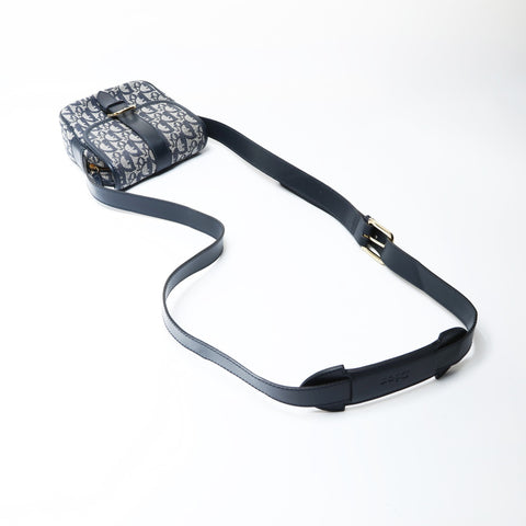 Christian Dior Trotter Canvas Shoulder Bag Navy WS26636