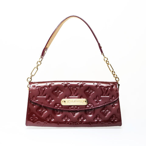 LOUIS VUITTON 2008 Patent Leather PVC Monogram Vernis Sunset Boulevard Handbag purple WS26637