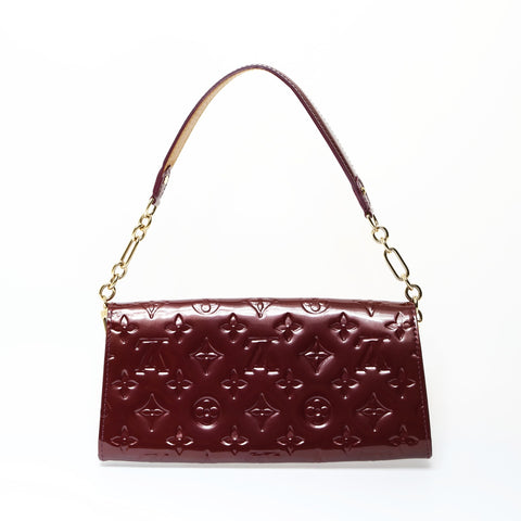 LOUIS VUITTON 2008 Patent Leather PVC Monogram Vernis Sunset Boulevard Handbag purple WS26637