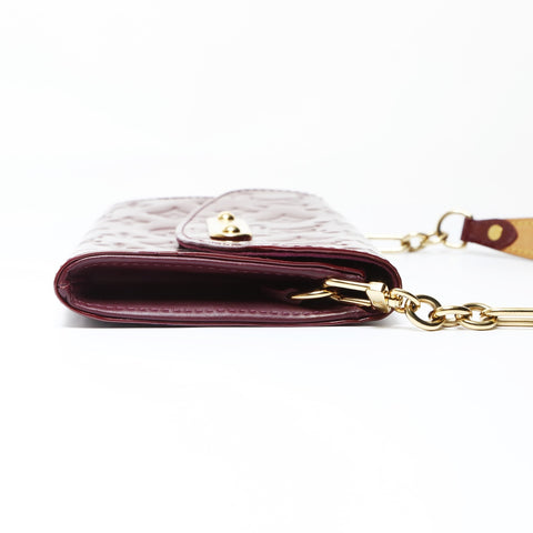 LOUIS VUITTON 2008 Patent Leather PVC Monogram Vernis Sunset Boulevard Handbag purple WS26637