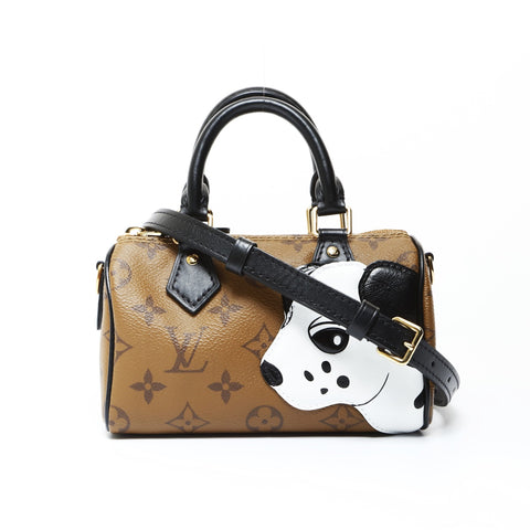 LOUIS VUITTON Monogram Reverse NanoSpeedy x Sun Yitian Handbag Brown WS26638