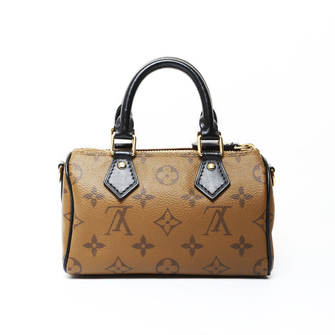 LOUIS VUITTON Monogram Reverse NanoSpeedy x Sun Yitian Handbag Brown WS26638