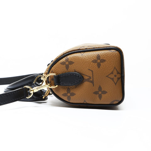 LOUIS VUITTON Monogram Reverse NanoSpeedy x Sun Yitian Handbag Brown WS26638