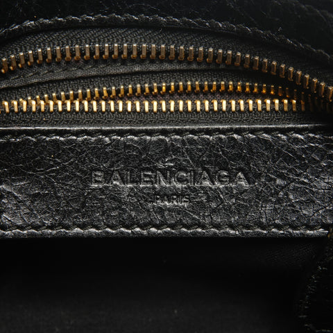 BALENCIAGA The Giant Mini City 2way Metal Gold Handbag black WS26639