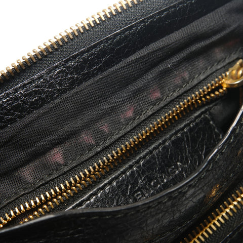 BALENCIAGA The Giant Mini City 2way Metal Gold Handbag black WS26639