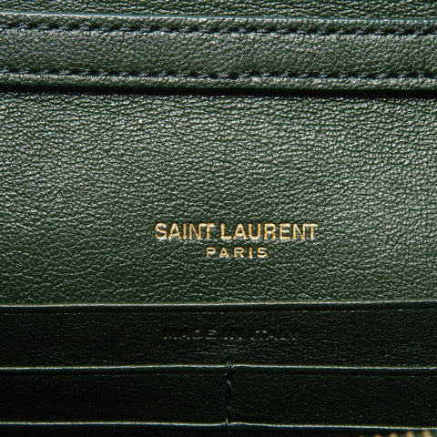 YVES SAINT LAURENT Quilted leather Cassandra bag in moss green with YSL logo Shoulder Bag green WS26640